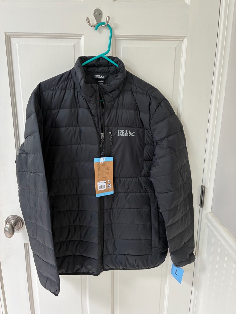 Eddie Bauer Black Down Quilted Packable Puffer Jacket